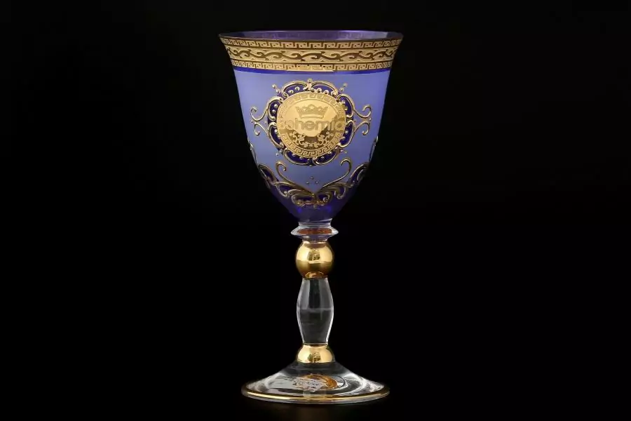 Фото Грация Набор бокалов для вина синий Версаче Богемия B-G (6 шт)
