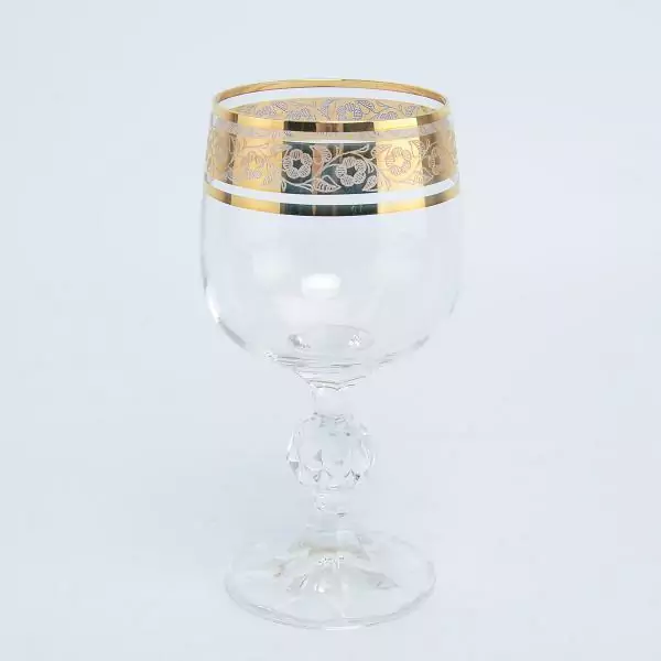 Фото Набор бокалов для вина Crystalex Bohemia Клаудиа Золото V-D 190 мл(6 шт) Артикул 9791