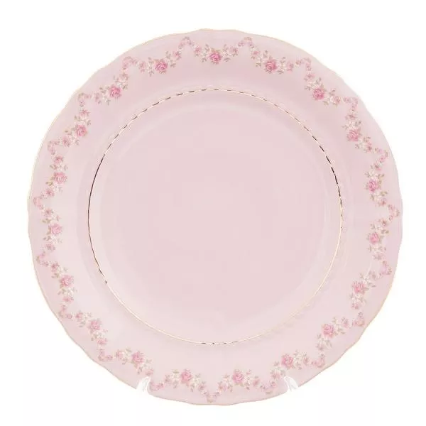 Фото Набор тарелок Leander Соната мелкие цветы розовый фарфор 25 см
