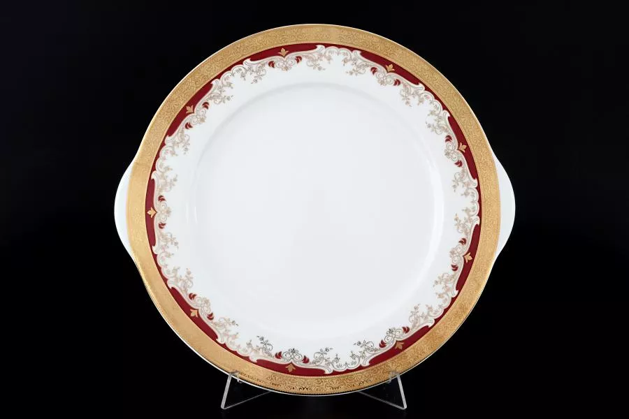 Фото Тарелка для торта Thun Кристина Красная Лилия 27см