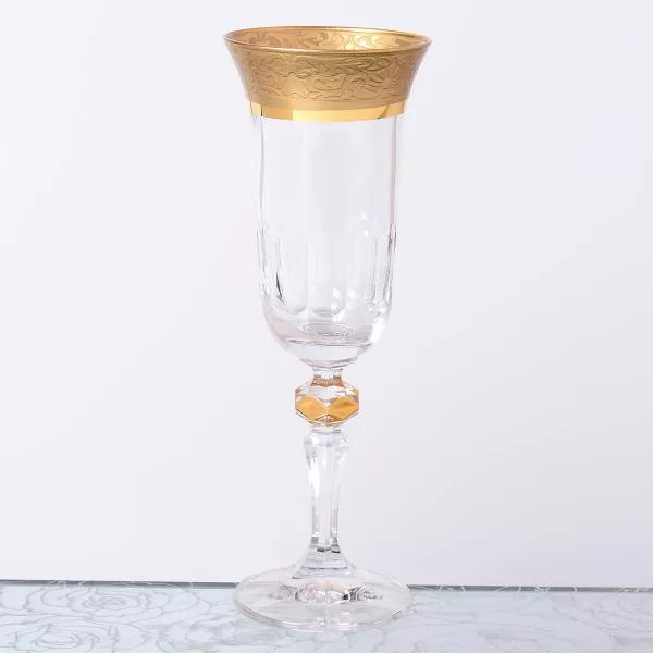 Фото Набор фужеров Кристина для шампанского Bohemia Gold Zvonek Mat 150мл