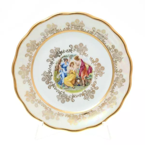 Фото Набор тарелок Sterne porcelan Мадонна Перламутр 17 см(6 шт)