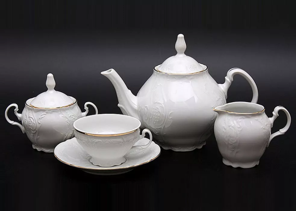Фото Чайный сервиз на 6 персон Bernadotte Белый узор 17 предметов