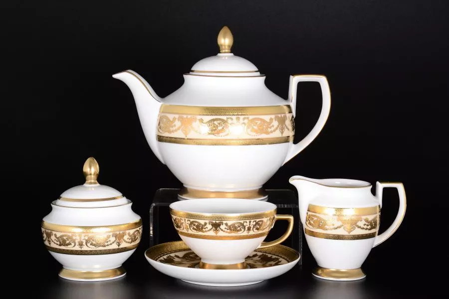 Фото Чайный сервиз на 6 персон Falkenporzellan Imperial Creme Gold 17 предметов