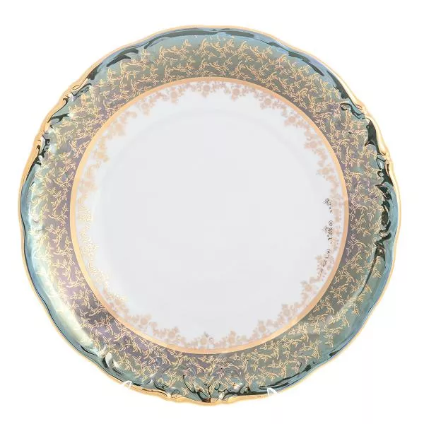 Фото Блюдо круглое Sterne porcelan Зеленый лист 30 см