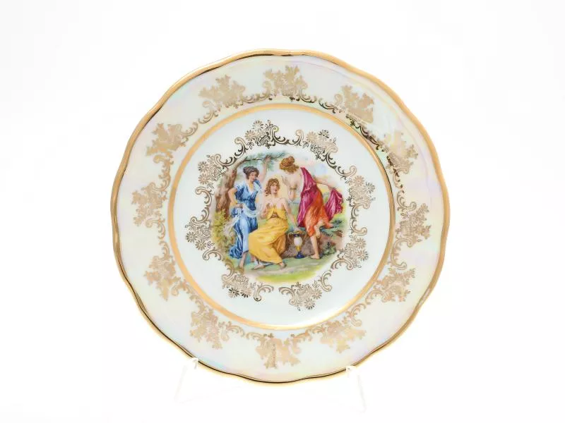 Фото Набор тарелок Sterne porcelan Мадонна Перламутр 19 см(6 шт)