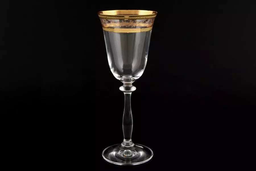 Фото Набор бокалов для вина Bohemia Золотой лист Анжела 185мл (6 шт)