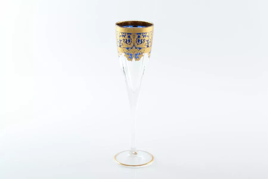Фото Набор фужеров для шампанского Astra Gold Natalia Golden Blue Decor 170мл(6 шт)