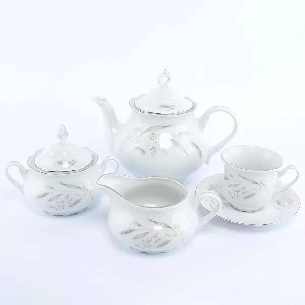 Фото Чайный сервиз Thun Констанция Серебряные колосья 6 персон 17 предметов