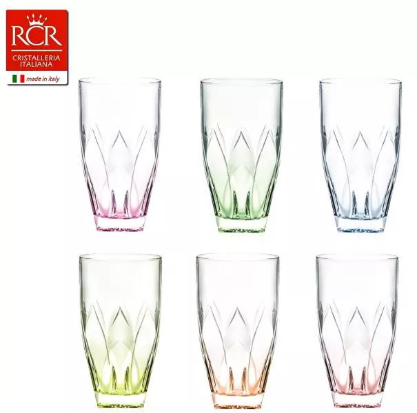 Фото Набор стаканов для воды цветные RCR Ninphea 330 мл(6 шт)