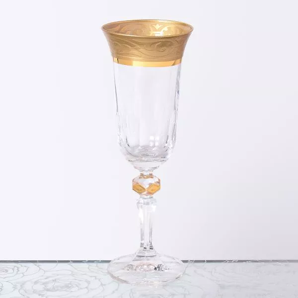Фото Набор фужеров Кристина для шампанского Bohemia Gold Махарадже матовая 150мл(6 шт)