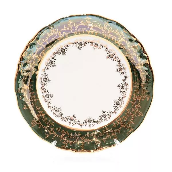 Фото Набор тарелок Sterne porcelan Зеленый лист 21 см (6 шт)