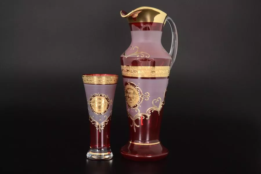 Фото Набор для воды иксовка красная 7 предметов Версаче Богемия B-G